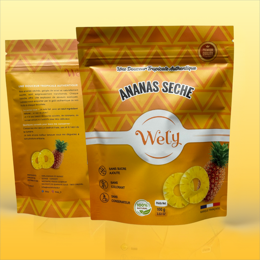 Wely - Ananas Séché Premium - (Lot de 3 x 100g)