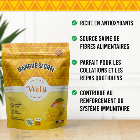 Wely - Mangue Séchée Premium - (Lot de 3 x 100 g)