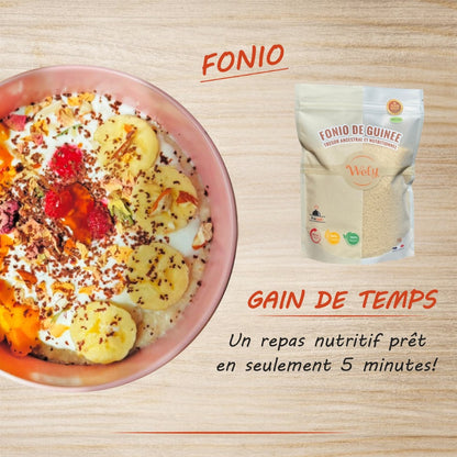 Wely - Fonio de Guinée Précuit - Lot de 3 x 500 g